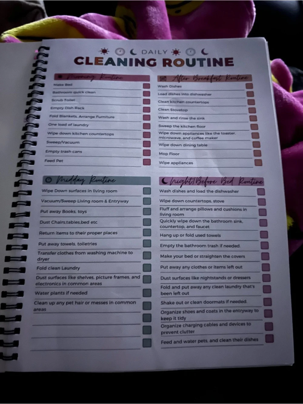 ADHD Cleaning Planner - Colorful Home Cleaning Organizer